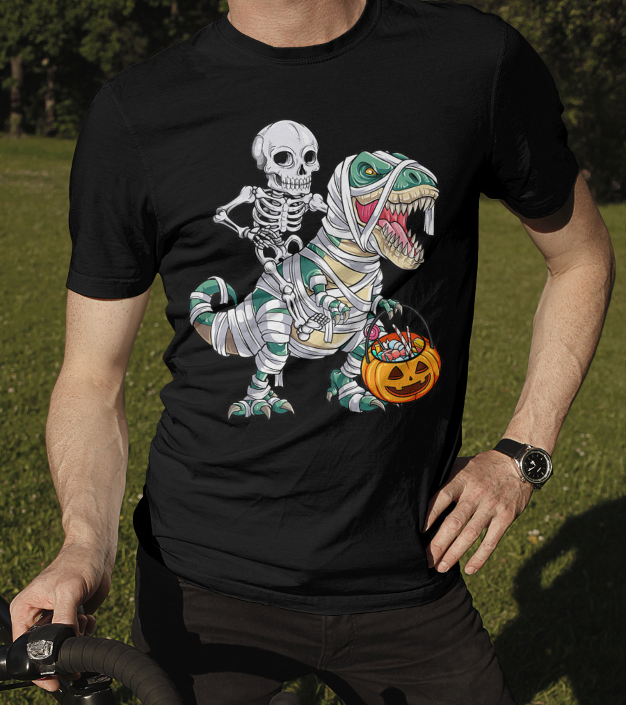 Skeleton Mummy Dinosaur Rex Halloween Best T-Shirt