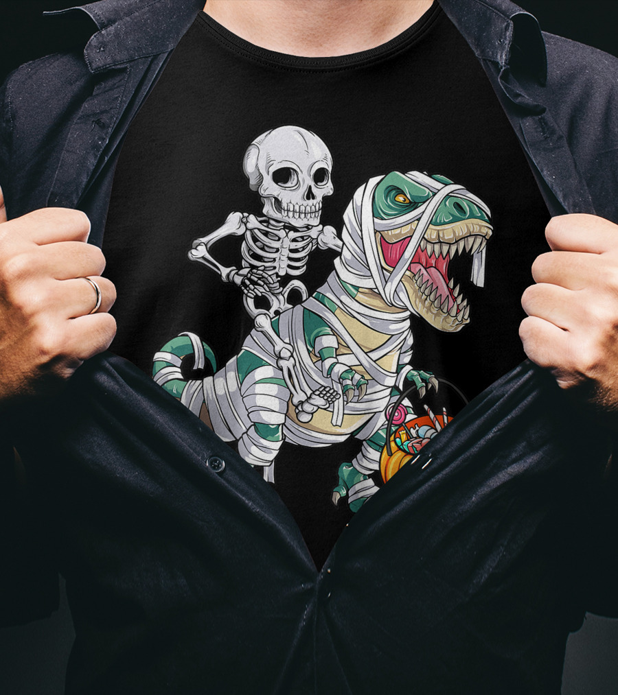 Skeleton Mummy Dinosaur Rex Halloween Best T-Shirt