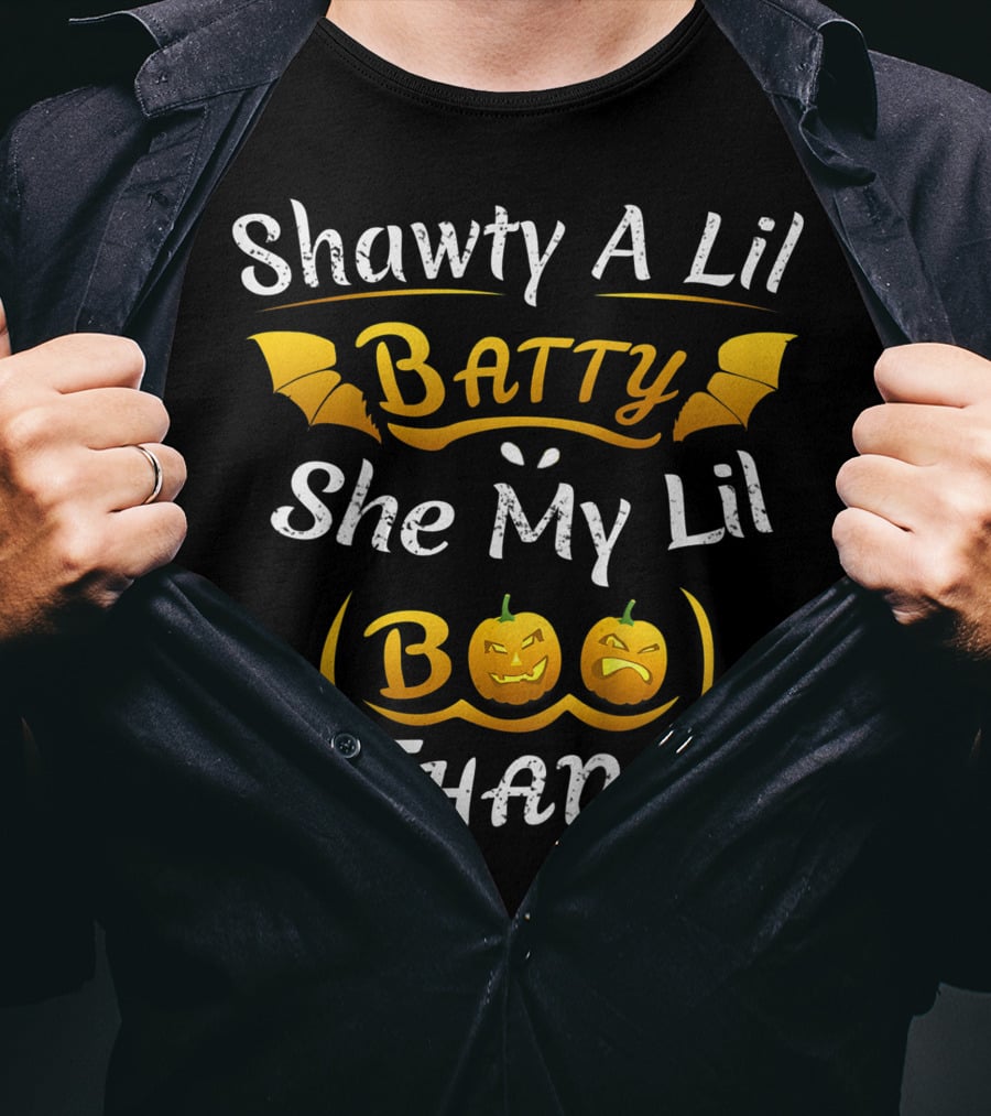 Shawty A Lil Batty She My Lil Boo Thang Pumpkin Halloween T-Shirt