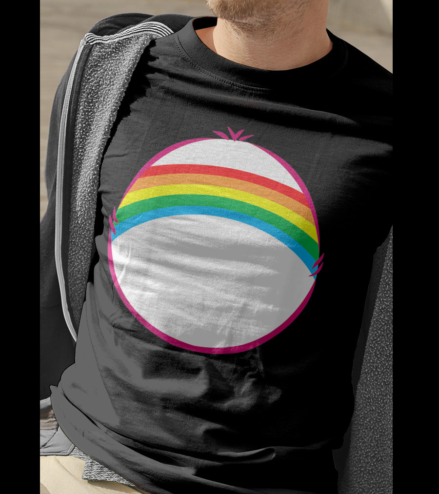 Adult Bear Cheer Rainbow Classic Icon Rainbow Arch T-Shirt