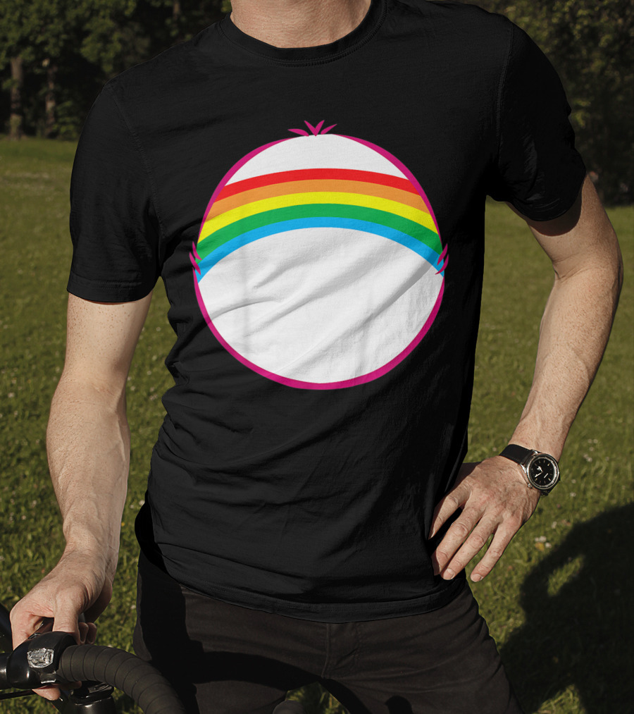 Adult Bear Cheer Rainbow Classic Icon Rainbow Arch T-Shirt