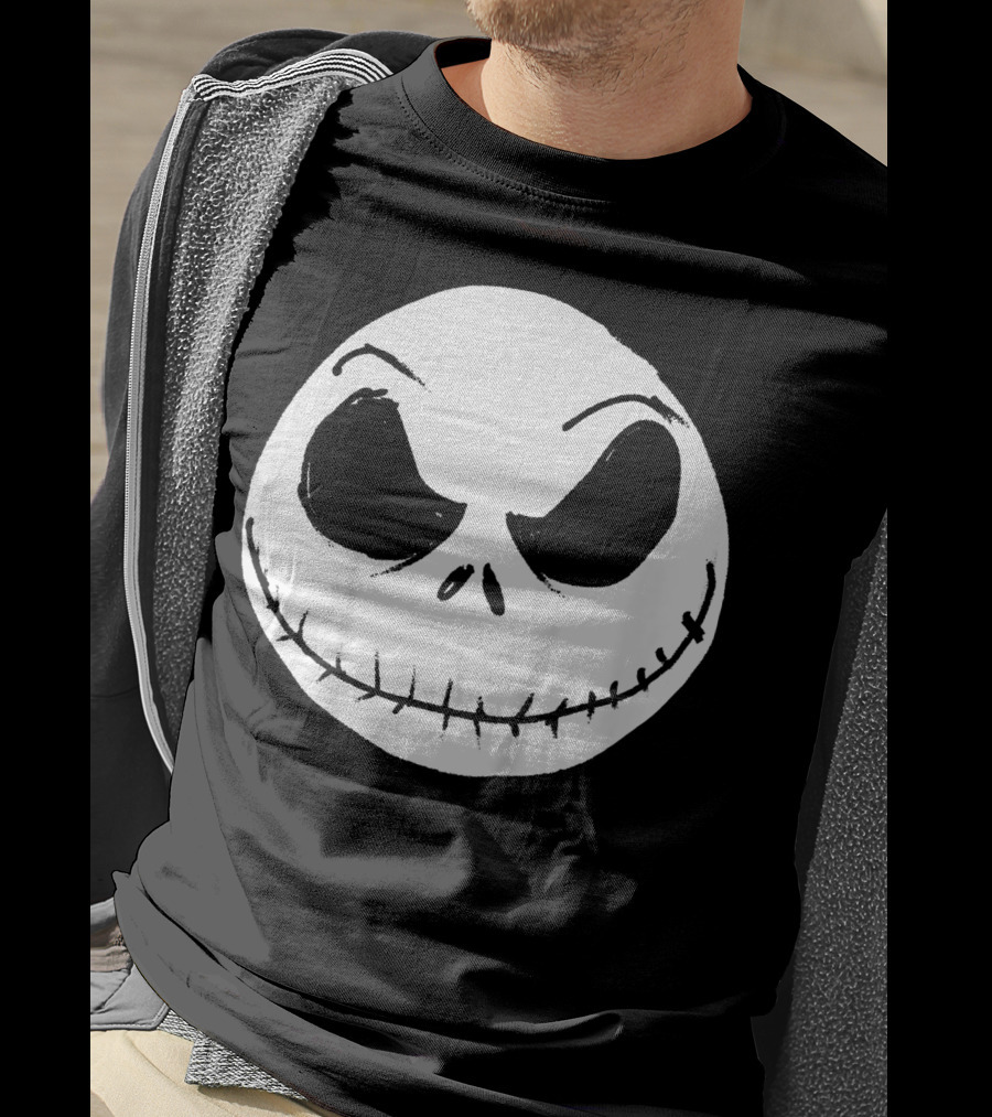 The Nightmare Before Christmas Jack Skellington Face Iconic Grinning Expression T-Shirt