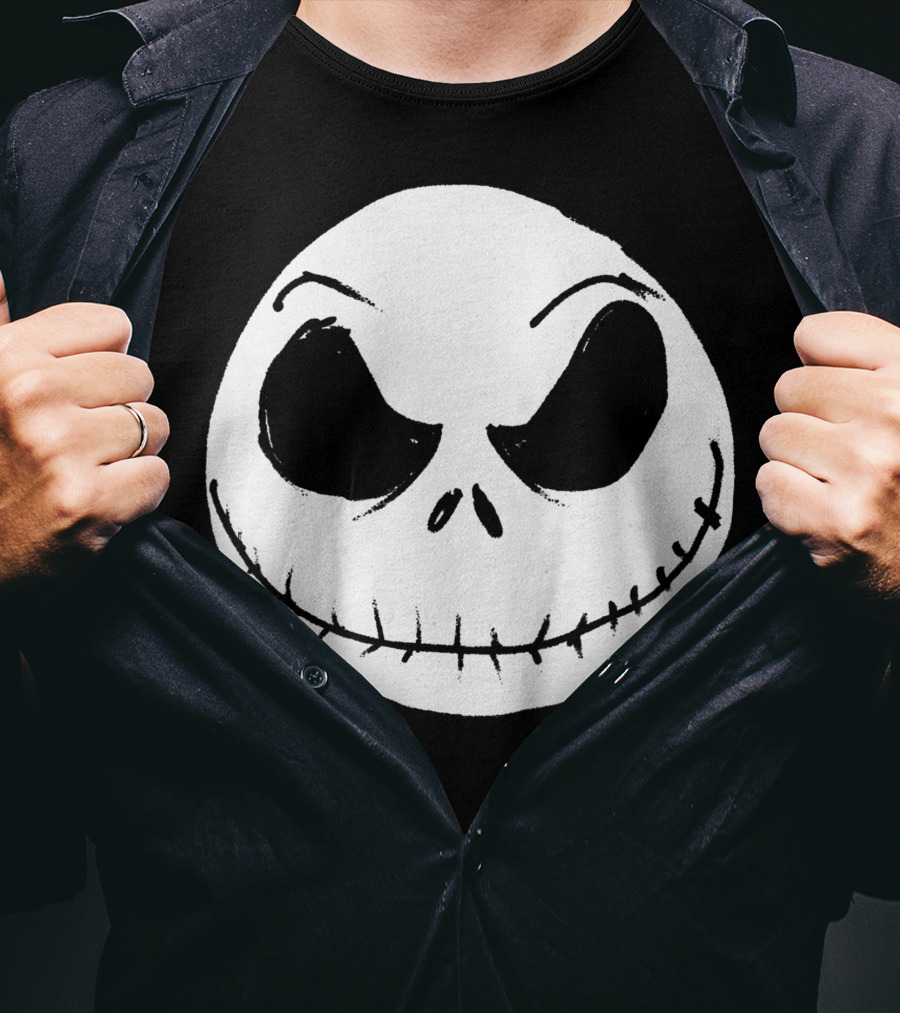 The Nightmare Before Christmas Jack Skellington Face Iconic Grinning Expression T-Shirt