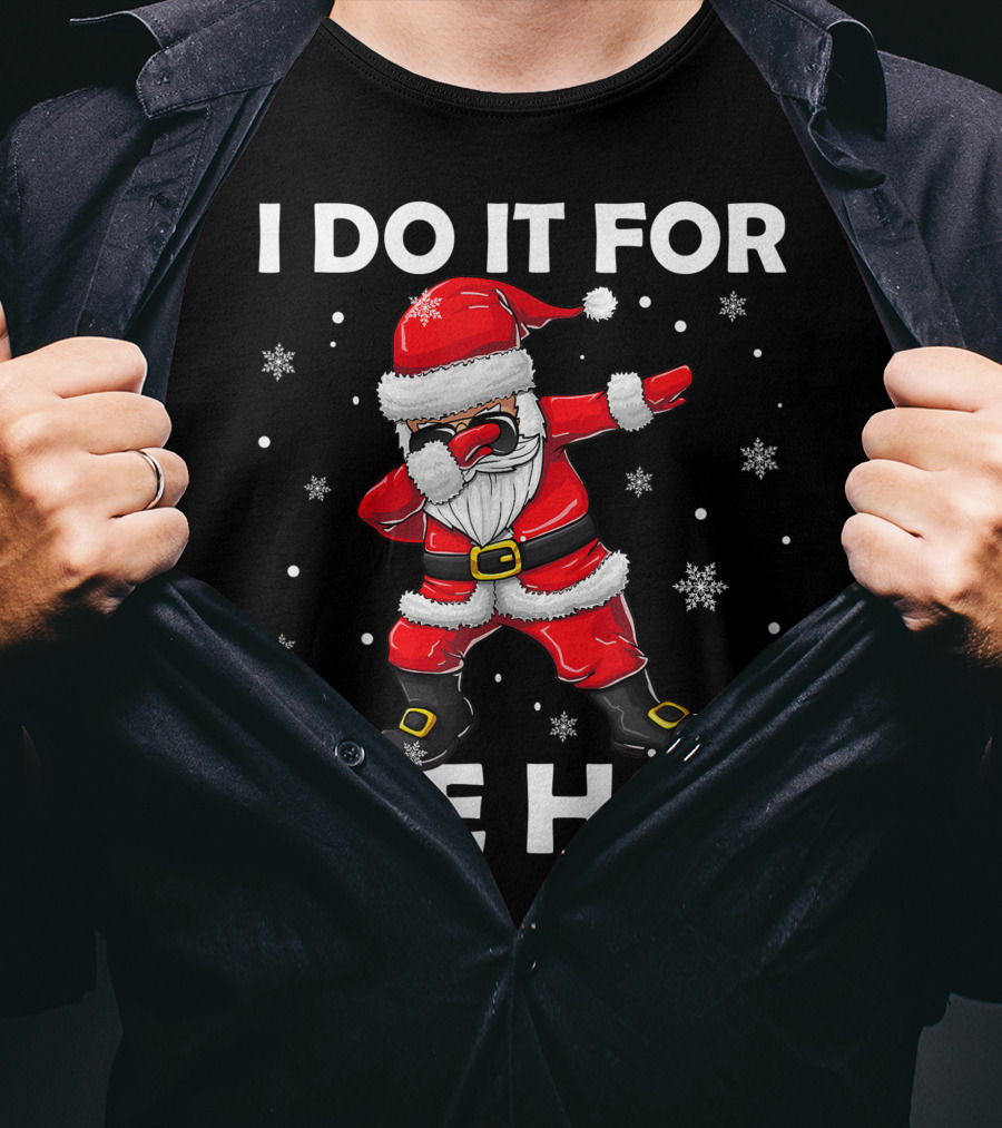 I Do It For The Hos Dabbing Santa Claus Snowflakes T-Shirt
