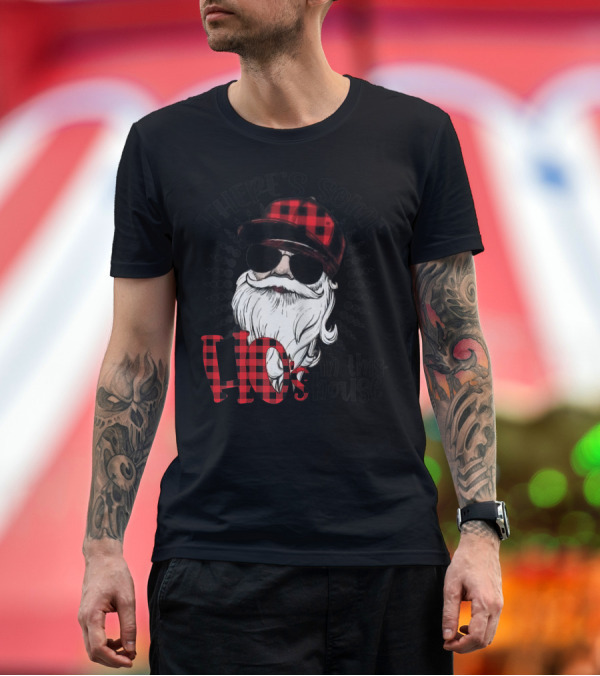 Premium T-Shirt: There's Some Hos in This House Funny Santa Claus Red Plaid Hat Sunglasses T-Shirt There's Some Hos in This House Funny Santa Claus Red Plaid Hat Sunglasses T-Shirt
