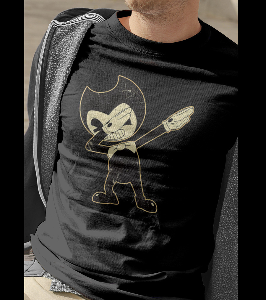 Bendy Dabbing Vintage Cartoon Style Figure With Bow Tie Iconic Pose T-Shirt