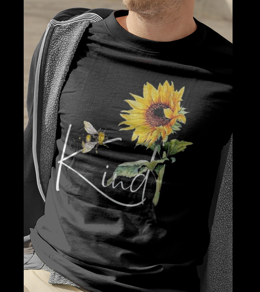 Kind Bee Sunflower Teacher T-Shirt