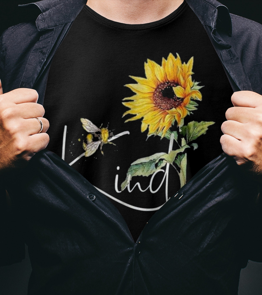 Kind Bee Sunflower Teacher T-Shirt