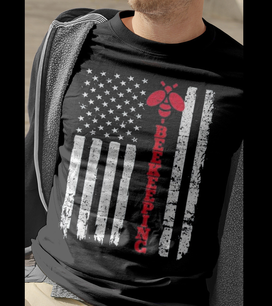American Flag Beekeeping USA Bee T-Shirt