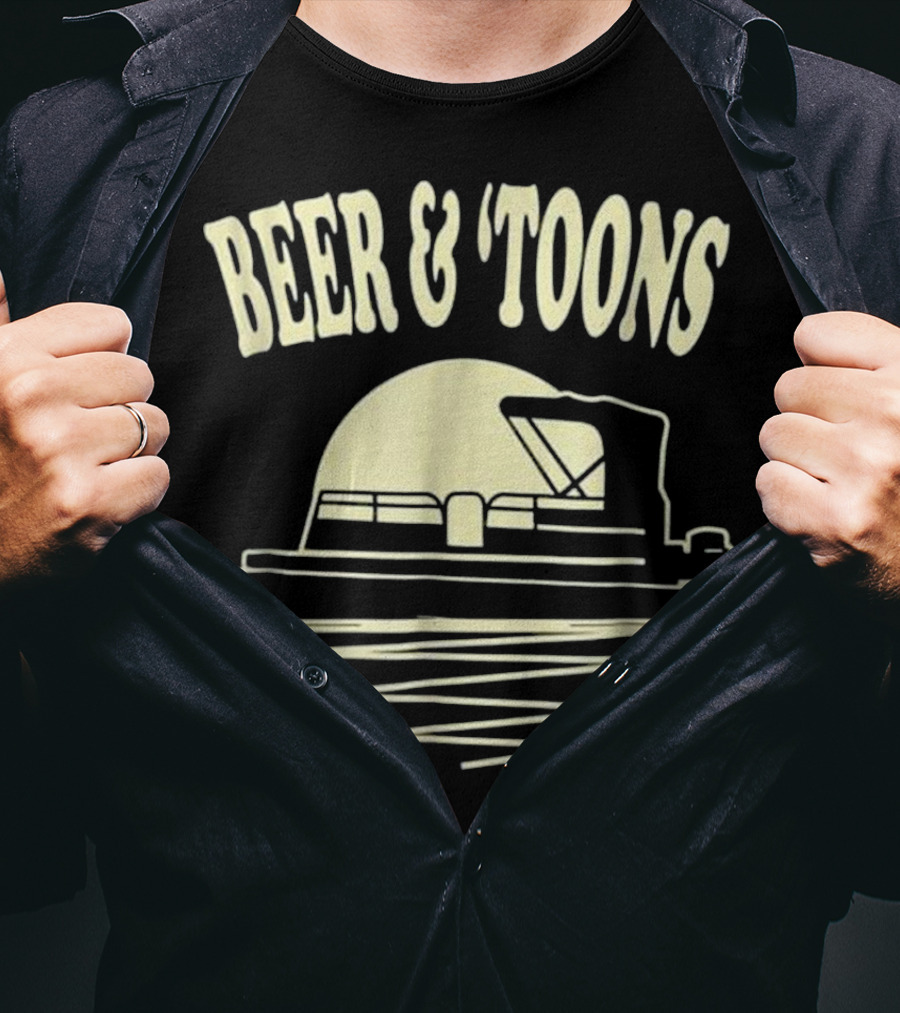 Beer And Toons Pontoon Boat Lake Adventure T-Shirt