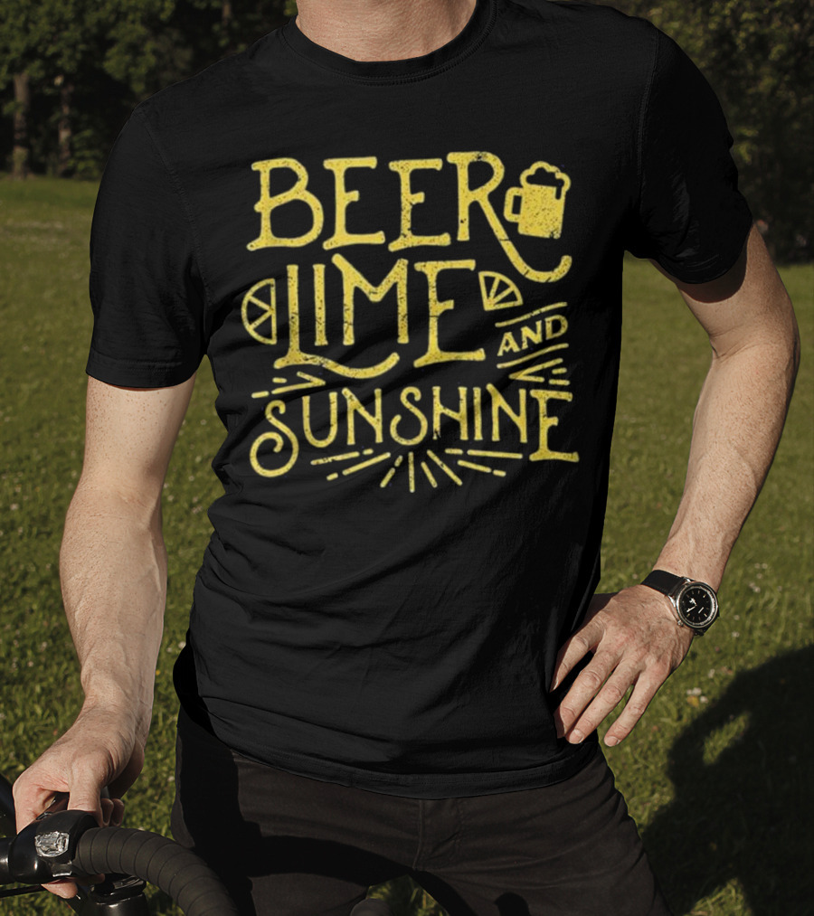 Beer Lime And Sunshine Funny Mexican Cinco Concept T-Shirt