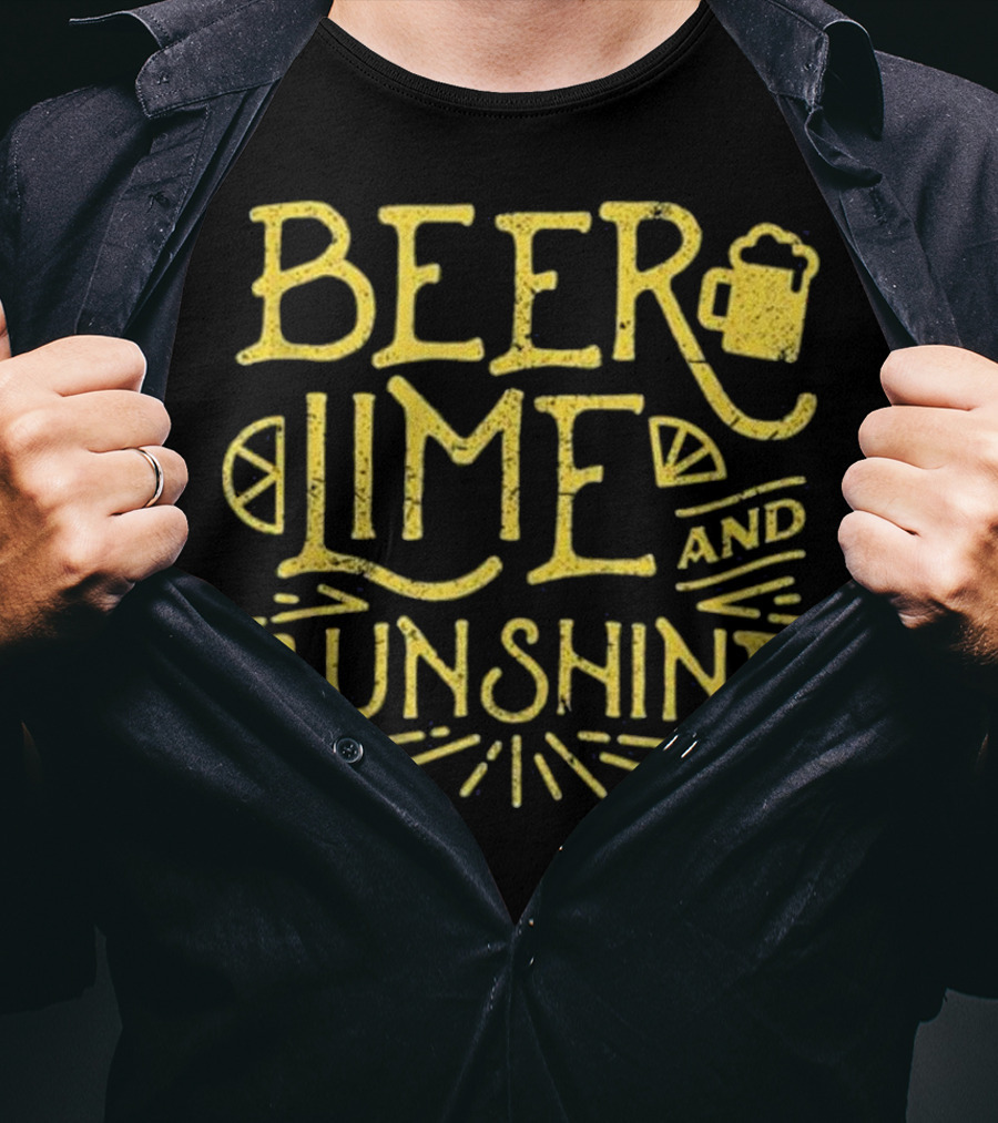 Beer Lime And Sunshine Funny Mexican Cinco Concept T-Shirt