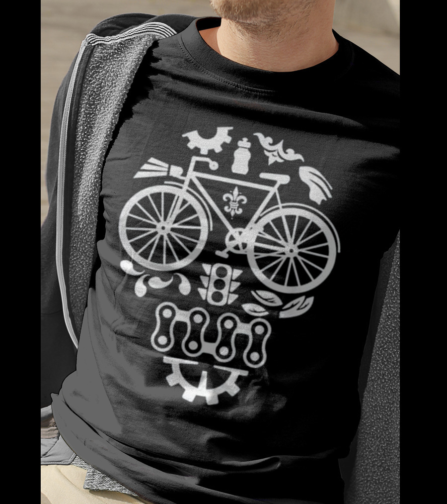 Bicycle Cycling Gear Sugar Skull With Funny Traffic Light Elements T-Shirt