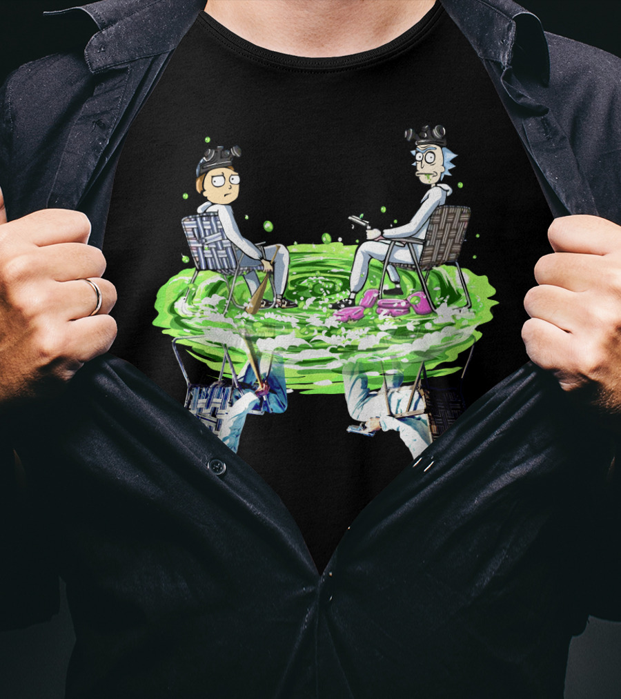Rick And Morty Sitting On Swamp Reflection T-Shirt