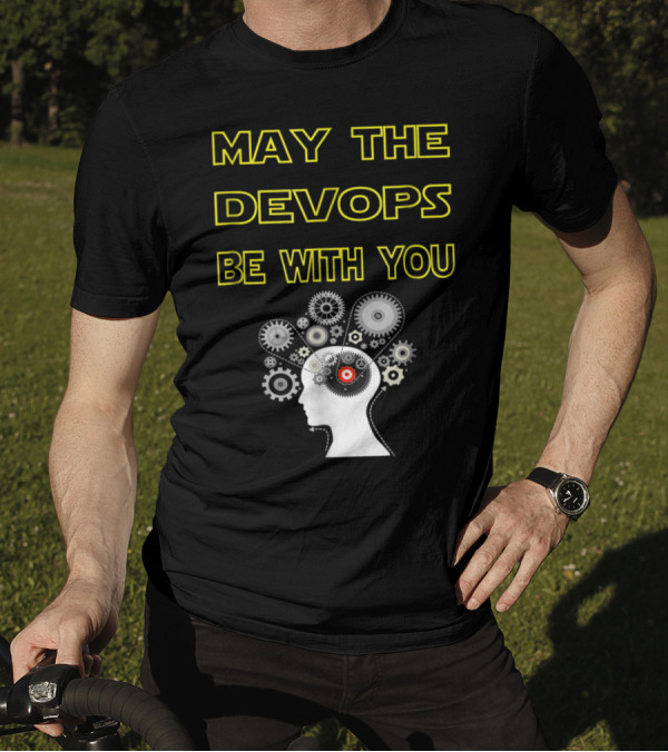May The DevOps Be With You Engineer Gears Head T-Shirt