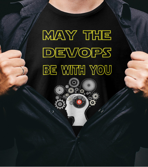 May The DevOps Be With You Engineer Gears Head T-Shirt