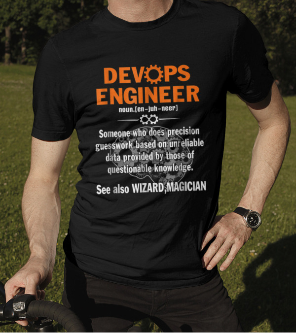 DevOps Engineer Definition Precision Guesswork Wizard Magician T-Shirt