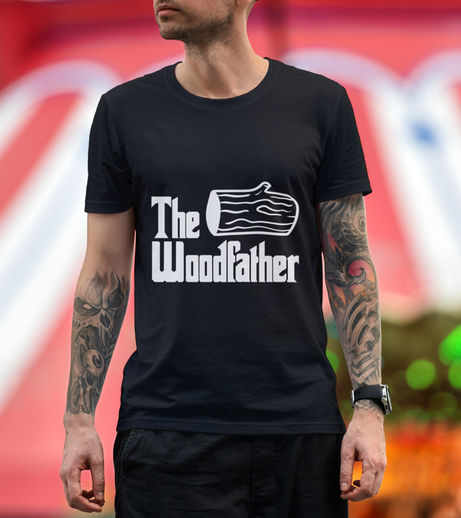 The Woodfather Funny Woodworking T-Shirt
