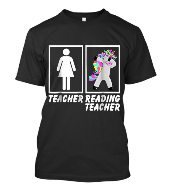 Teacher Reading Teacher Unicorn Dabbing Fun T-Shirt