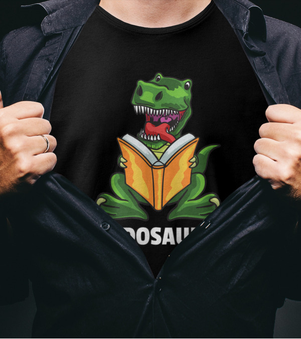 READOSAURUS Dinosaur Reading Book Funny T-Rex T-Shirt
