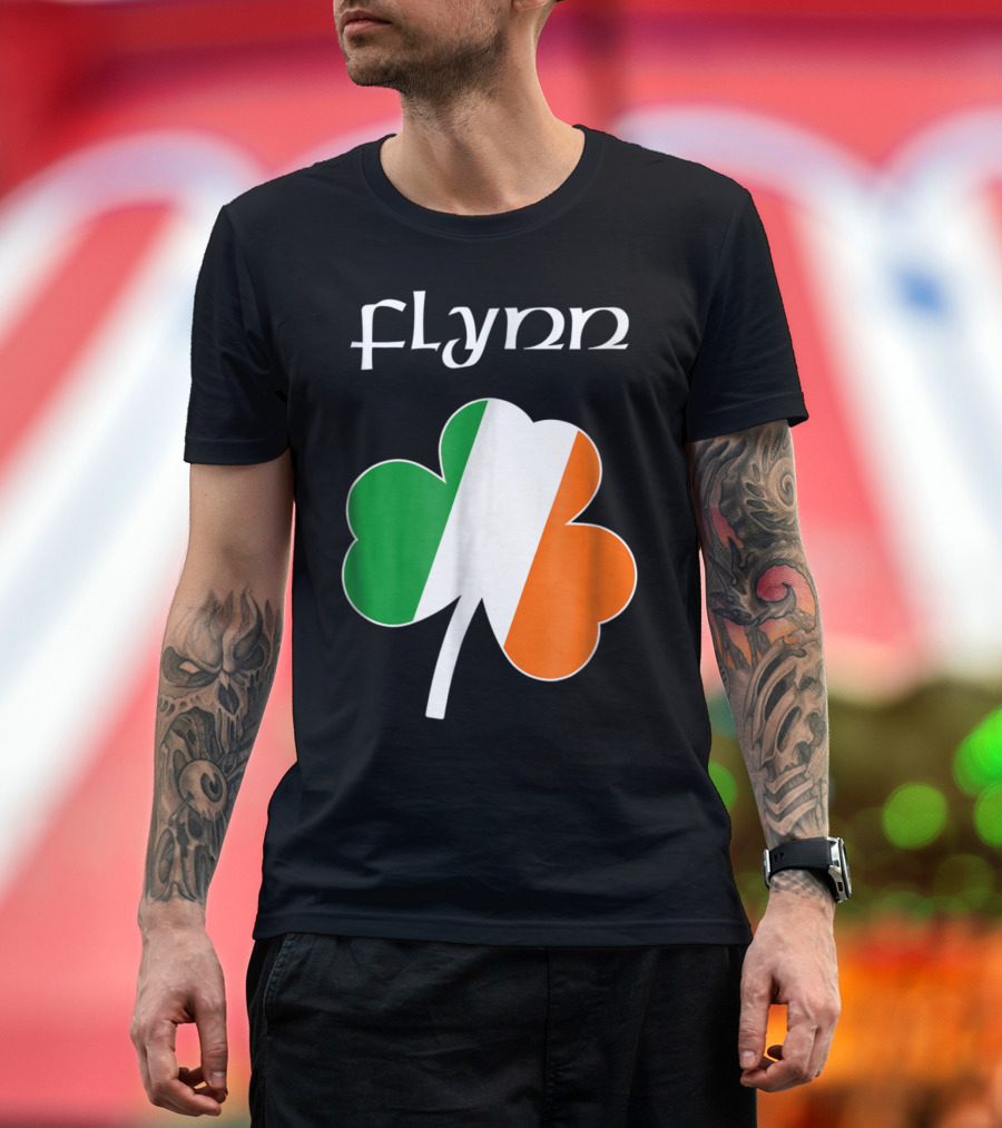 Flynn Family Ireland Shamrock Emblem T-Shirt