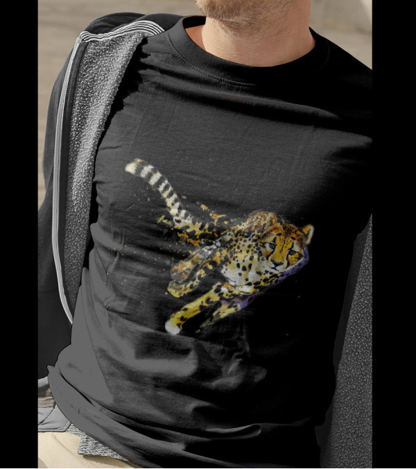 Cool Cheetah In Motion Dynamic Running T-Shirt
