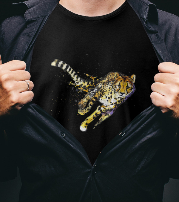 Cool Cheetah In Motion Dynamic Running T-Shirt