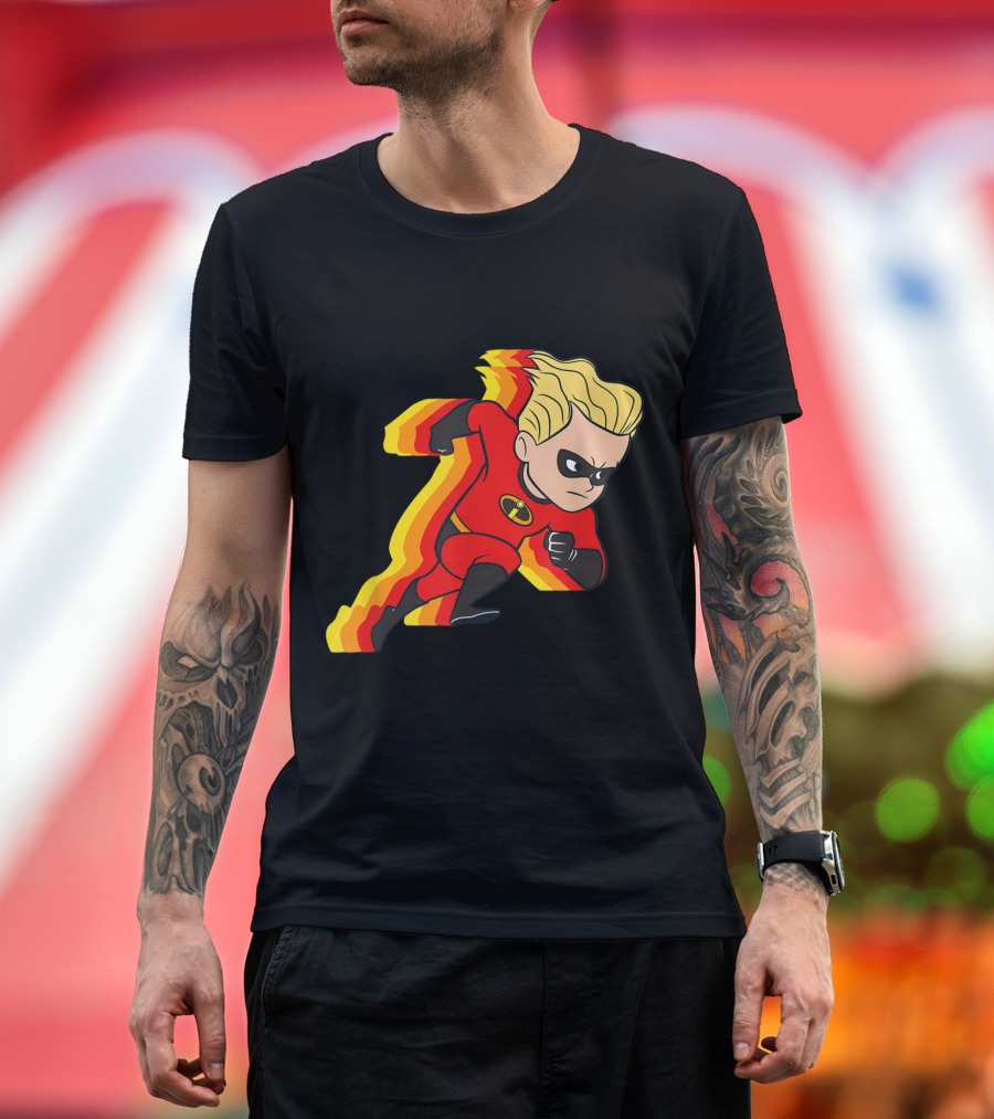 Dash Parr Speed Running from Disney Pixar's The Incredibles Iconic Character T-Shirt