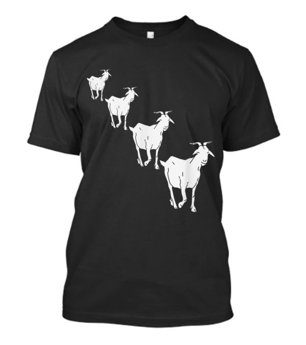 Four Funny Goats Running For Goat Parade Iconic Animal Humor T-Shirt