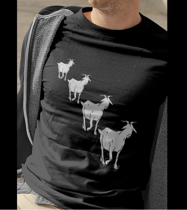 Four Funny Goats Running For Goat Parade Iconic Animal Humor T-Shirt