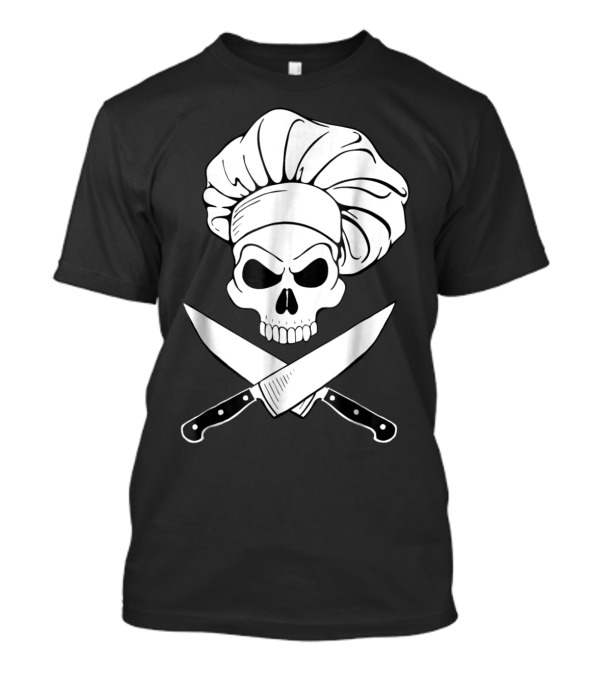 Chef Skull With Crossbones Knives And Chef Hat T-Shirt