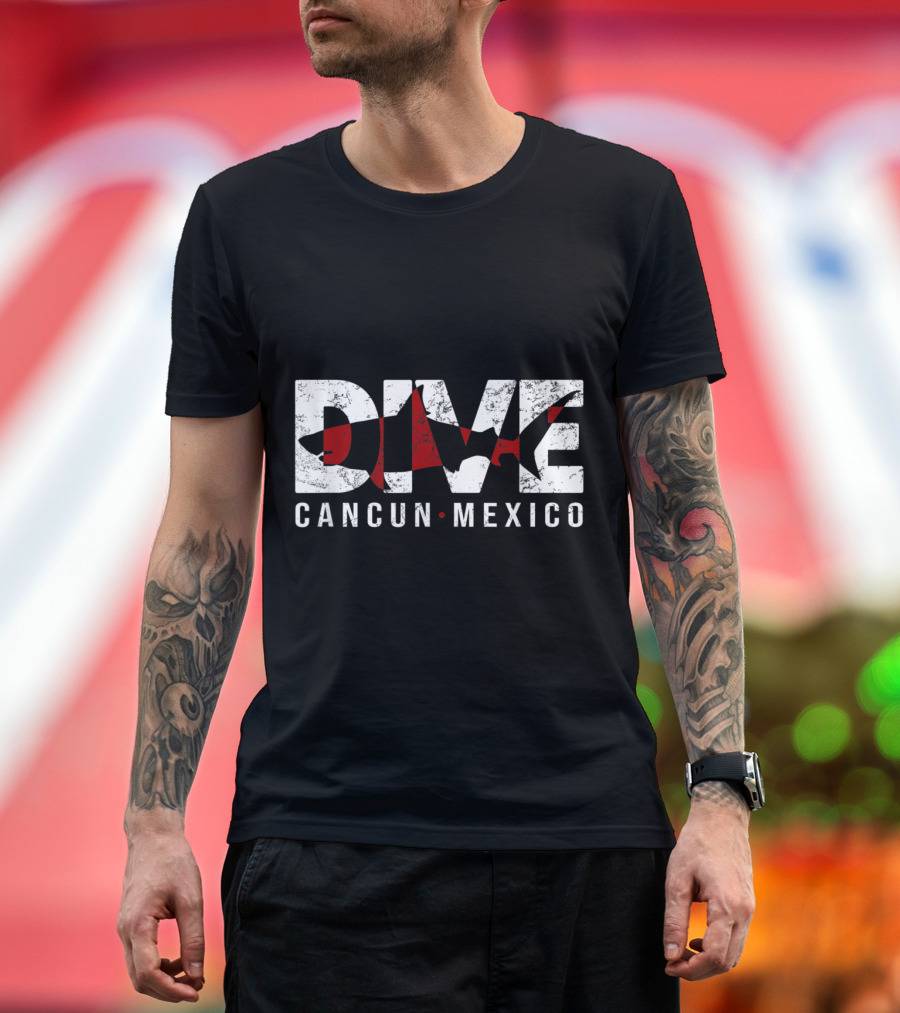 Dive Cancun Mexico Scuba Diving Diver Shark T-Shirt