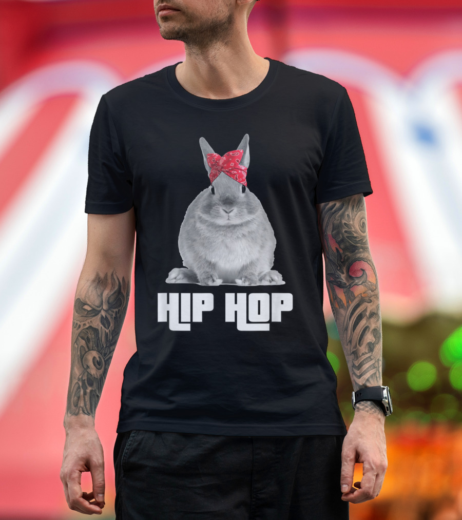 Hip Hop Bunny Rabbit with Red Bandana Gangsta Style Easter T-Shirt
