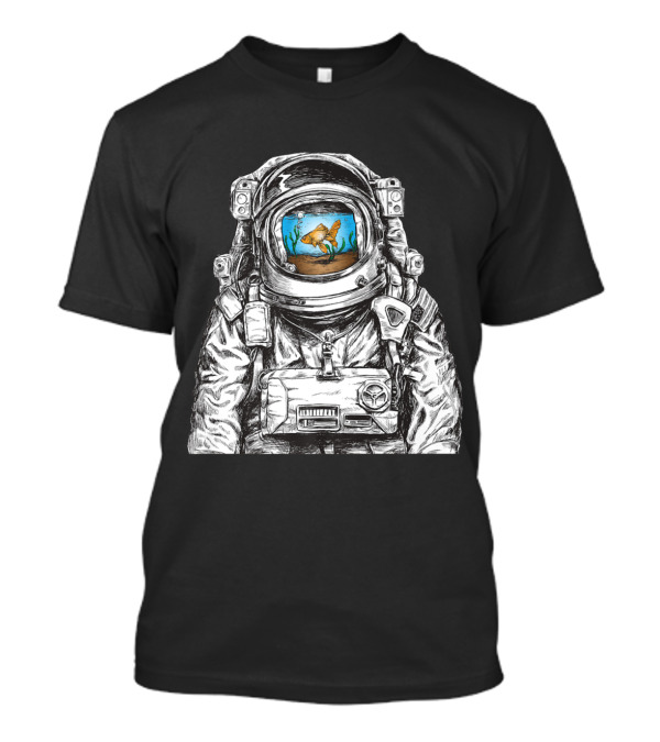 Goldfish In Astronaut Helmet With Spacesuit Tank Scene T-Shirt
