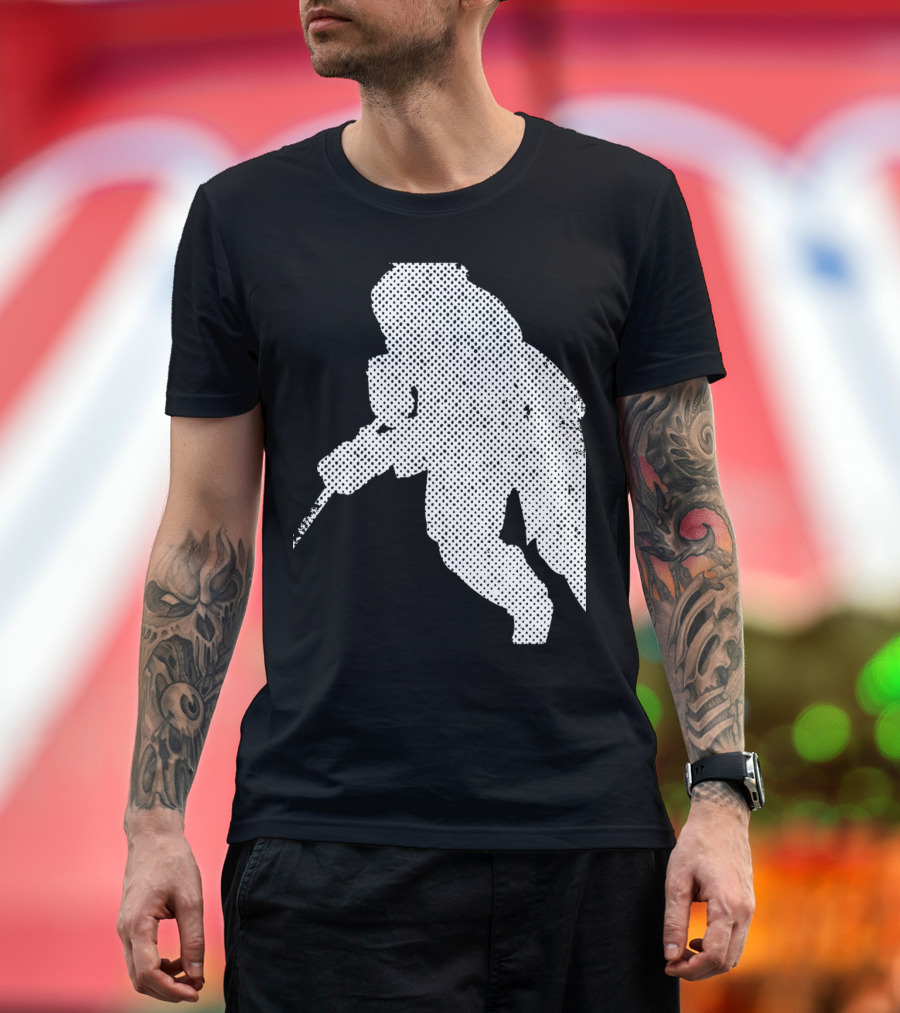 Defenseman Dare You to Cross Hockey Player Silhouette Challenge T-Shirt