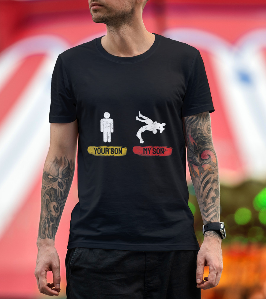Your Son My Son Wrestling Stick Figure vs. Wrestler T-Shirt