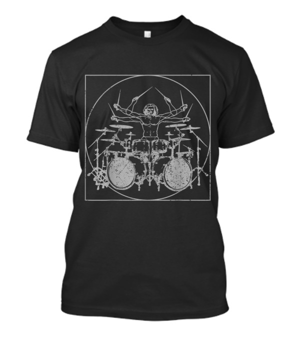 Vitruvian Man Drum Kit Percussionist T-Shirt
