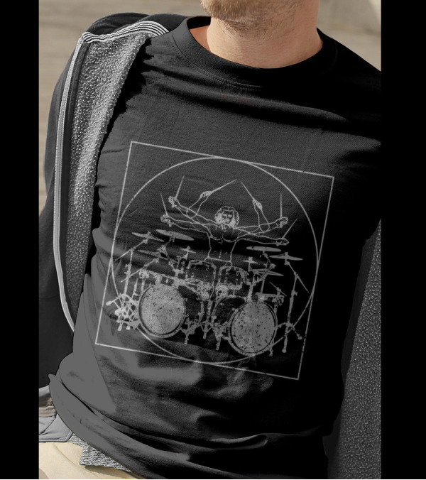 Vitruvian Man Drum Kit Percussionist T-Shirt