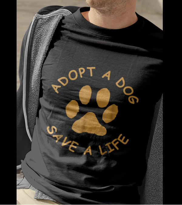 Adopt A Dog Save A Life Paw Prints T-Shirt
