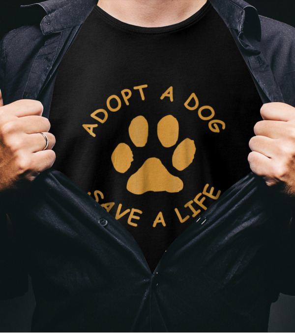 Adopt A Dog Save A Life Paw Prints T-Shirt
