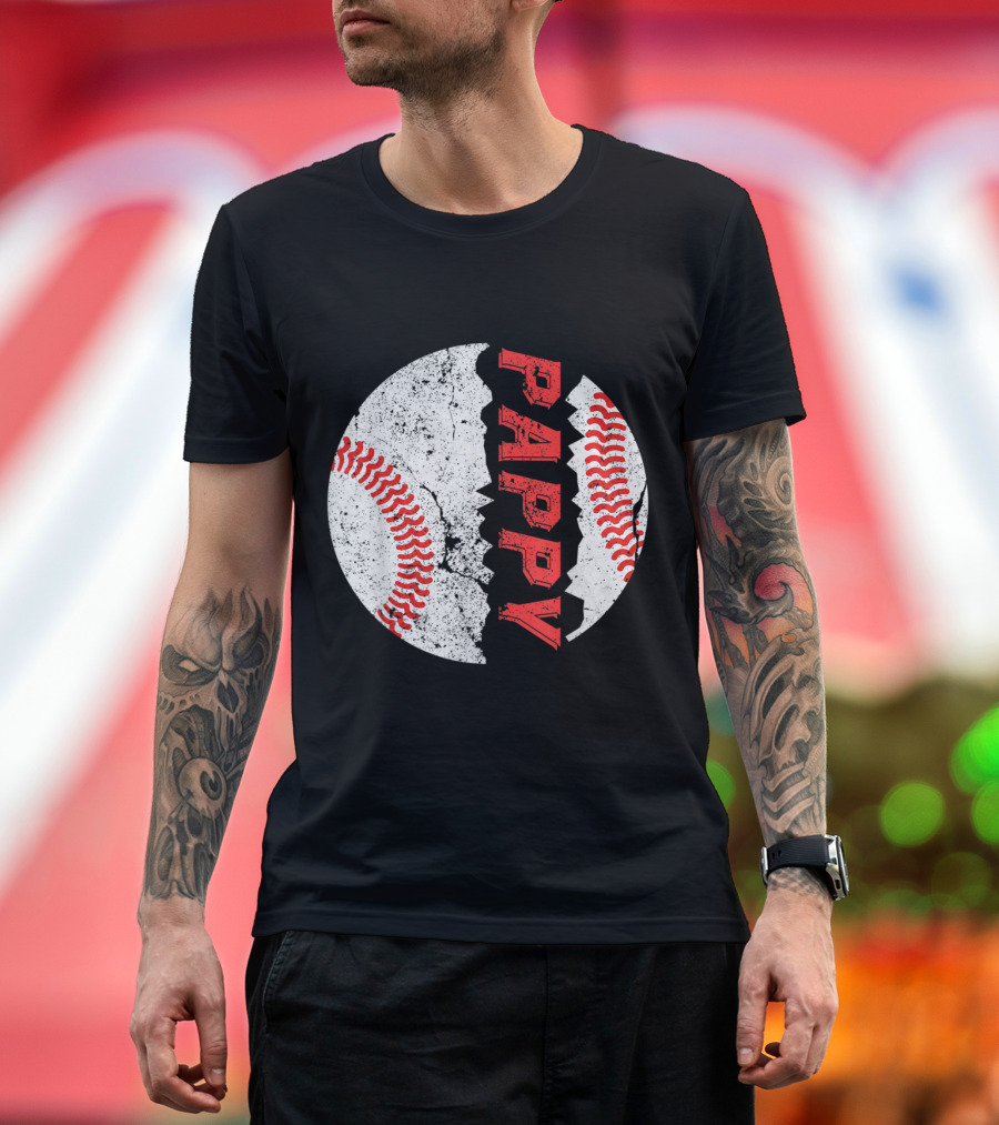Pappy Vintage Distressed Baseball Softball Fan Gear T-Shirt