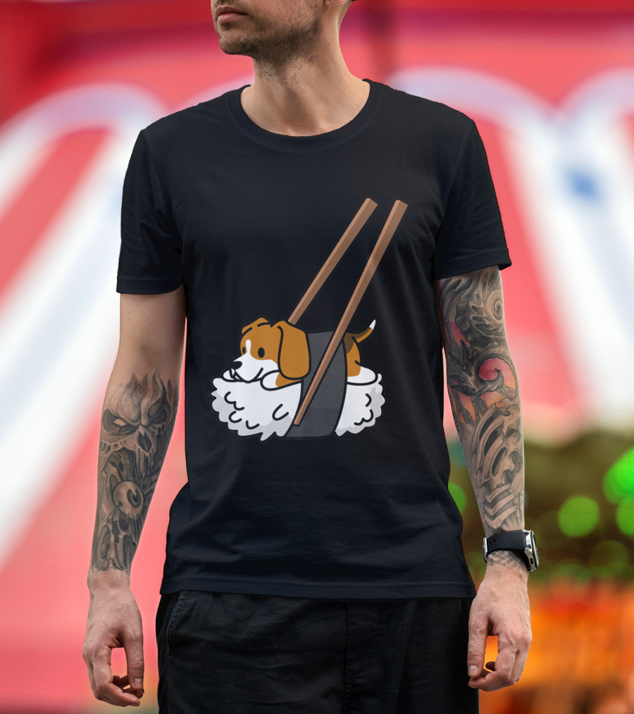 Beagle Sushi Roll Humor with Cute Dog T-Shirt
