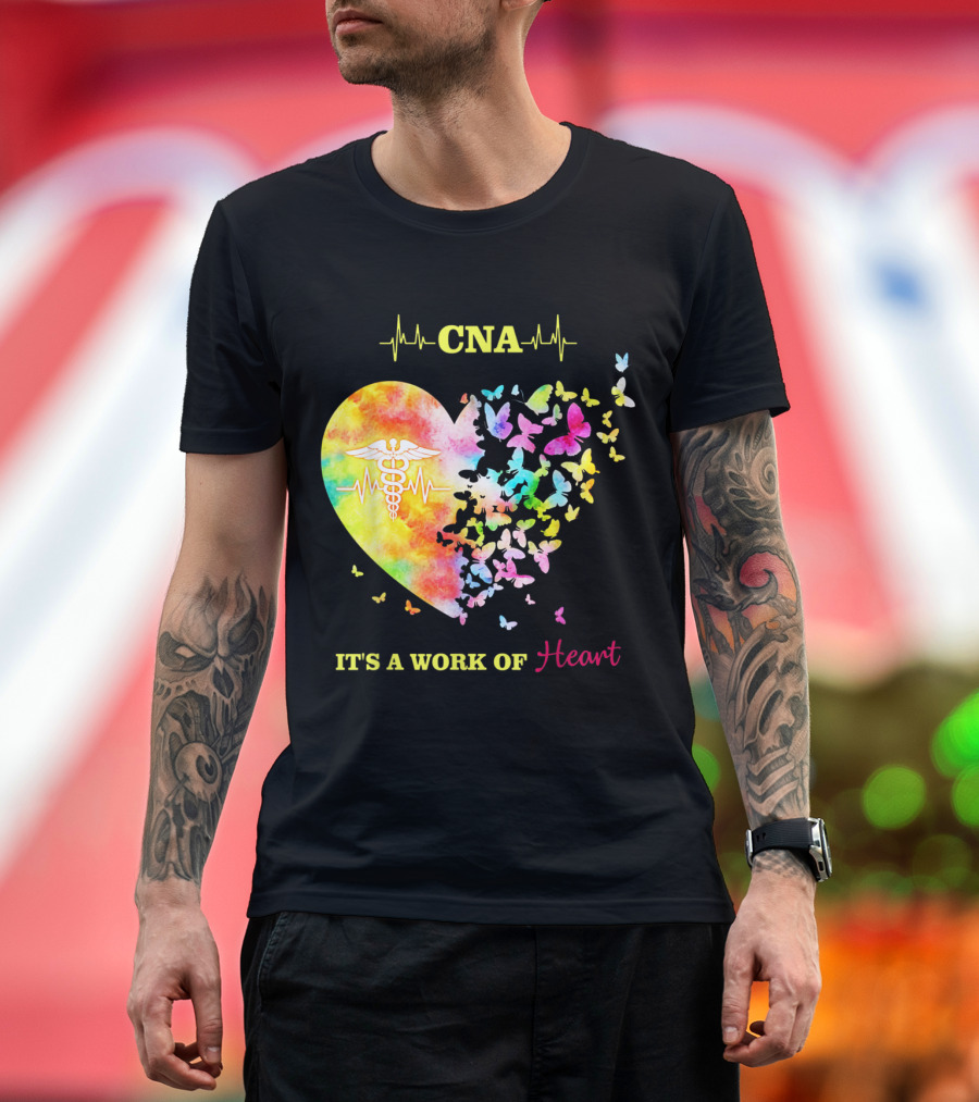 CNA Heartbeat Butterfly It's A Work Of Heart T-Shirt