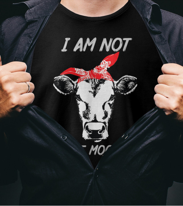 I Am Not In The Mooo-D Cow Red Bandana T-Shirt