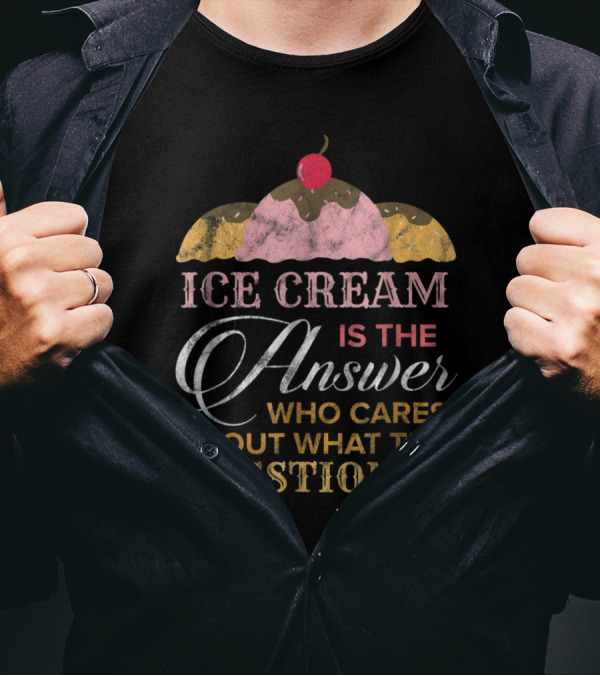 Ice Cream Is The Answer Who Cares About What The Question Is T-Shirt