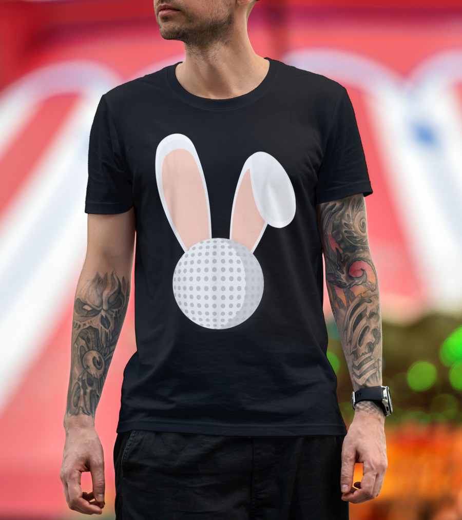 Easter Bunny Ears on Golf Ball Design Golfe T-Shirt