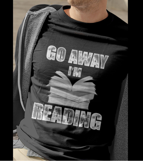 Go Away I'm Reading Stacked Open Books T-Shirt