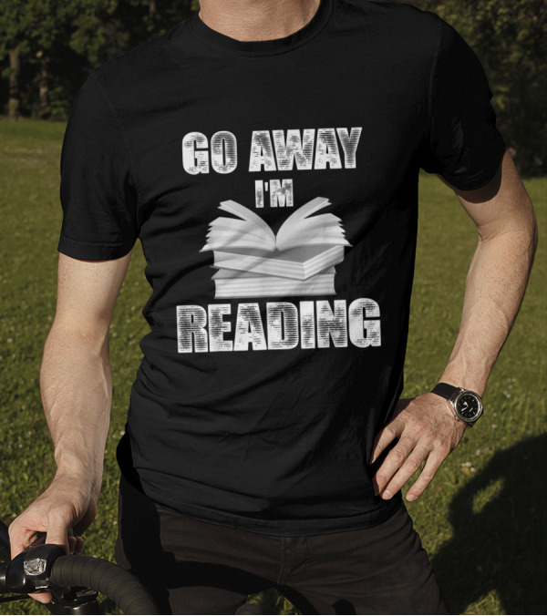 Go Away I'm Reading Stacked Open Books T-Shirt