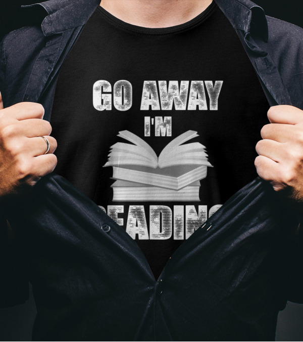 Go Away I'm Reading Stacked Open Books T-Shirt