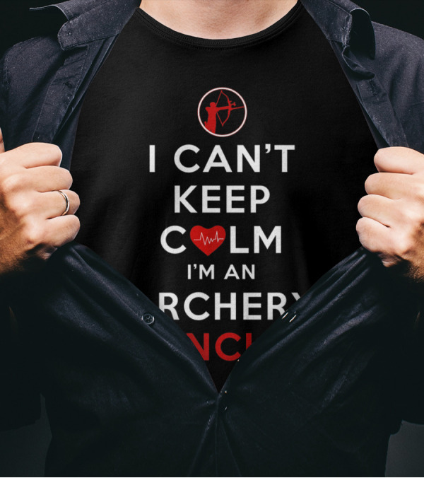 I Can't Keep Calm I'm An Archery Uncle Heartbeat Archery Emblem T-Shirt
